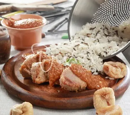 Ψαρονέφρι με σάλτσα σύκου και άγριο ρύζι