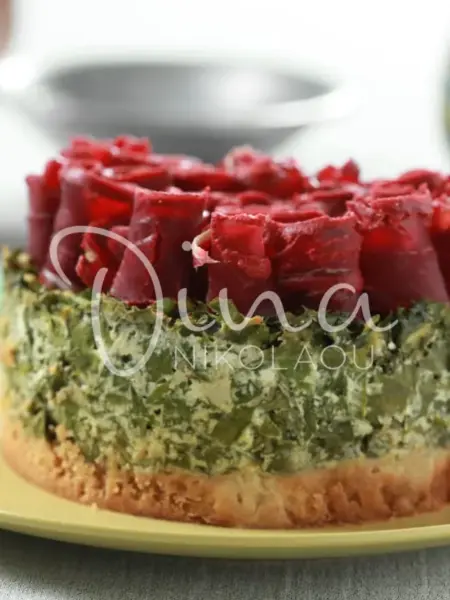 Χορτόπιτα cheesecake με παστουρμά καμήλας
