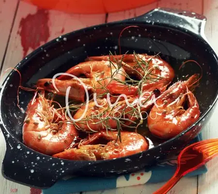 crevettes à la poêle au romarin