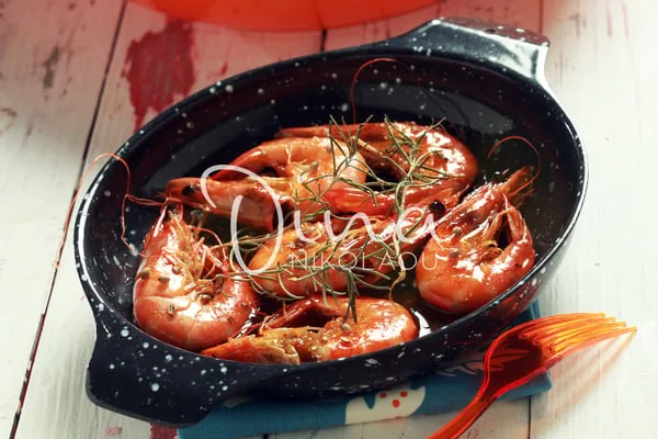 crevettes à la poêle au romarin