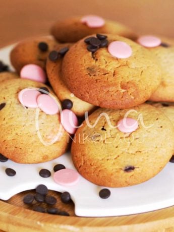 Soft cookies με δύο χρώματα σοκολάτας