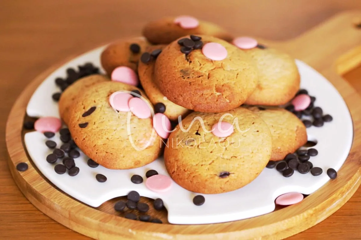 Soft cookies με δύο χρώματα σοκολάτας