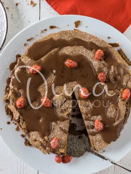 Τούρτα brownie με μάντολες