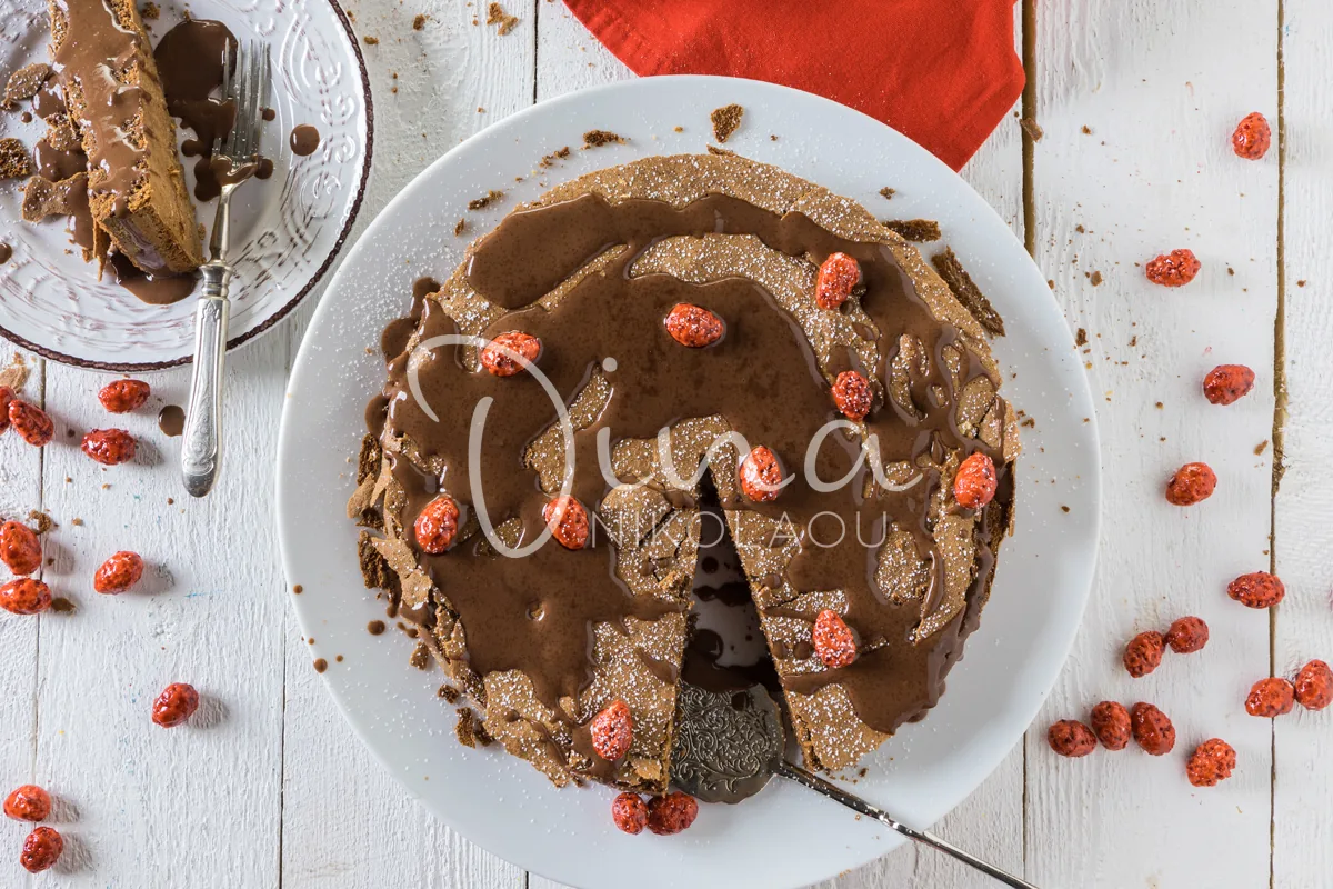 Τούρτα brownie με μάντολες