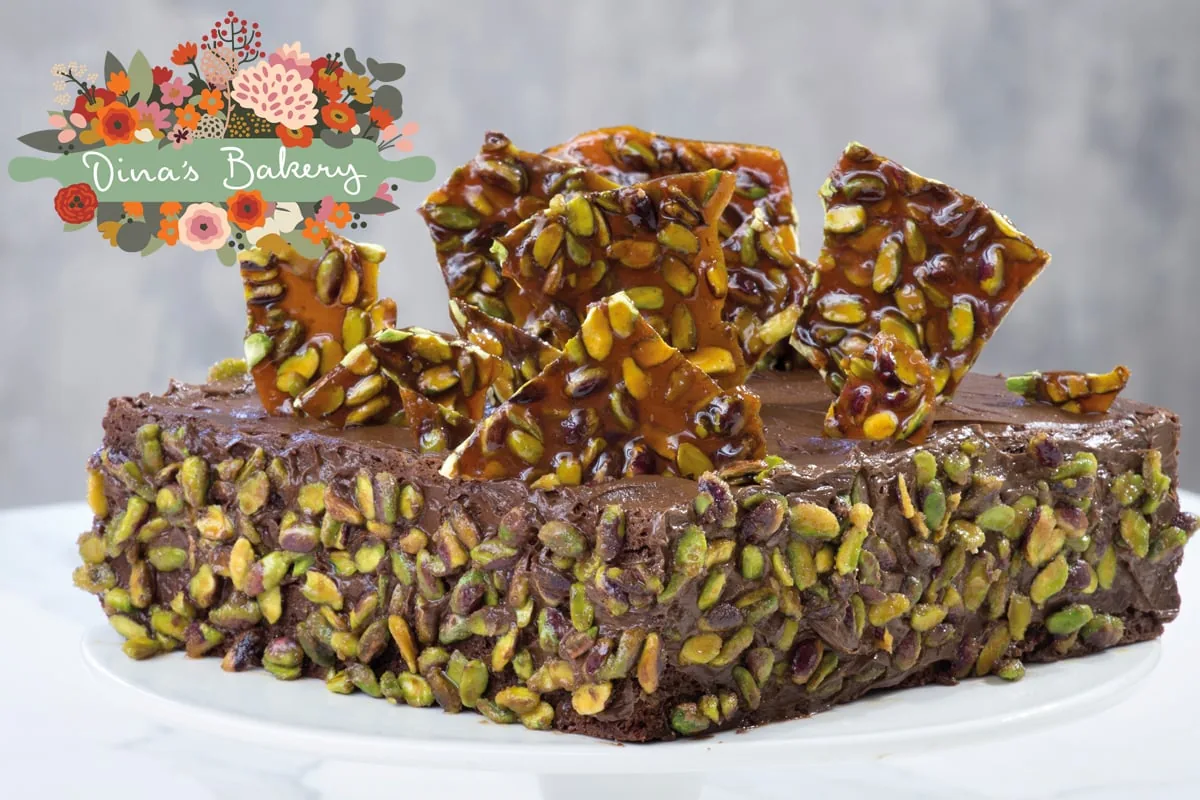 τουρτα brownies με φιστικι αιγινης