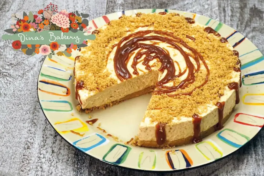 cheesecake με φυστικοβούτυρο και σος καραμέλας