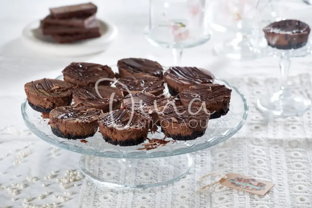Mini cheesecakes σοκολατένια