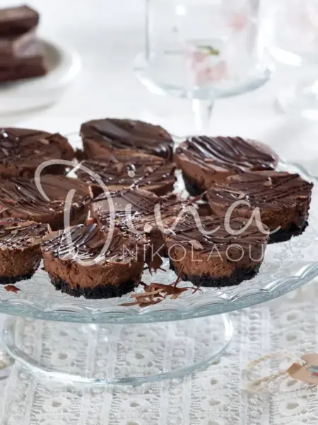 Mini cheesecakes σοκολατένια