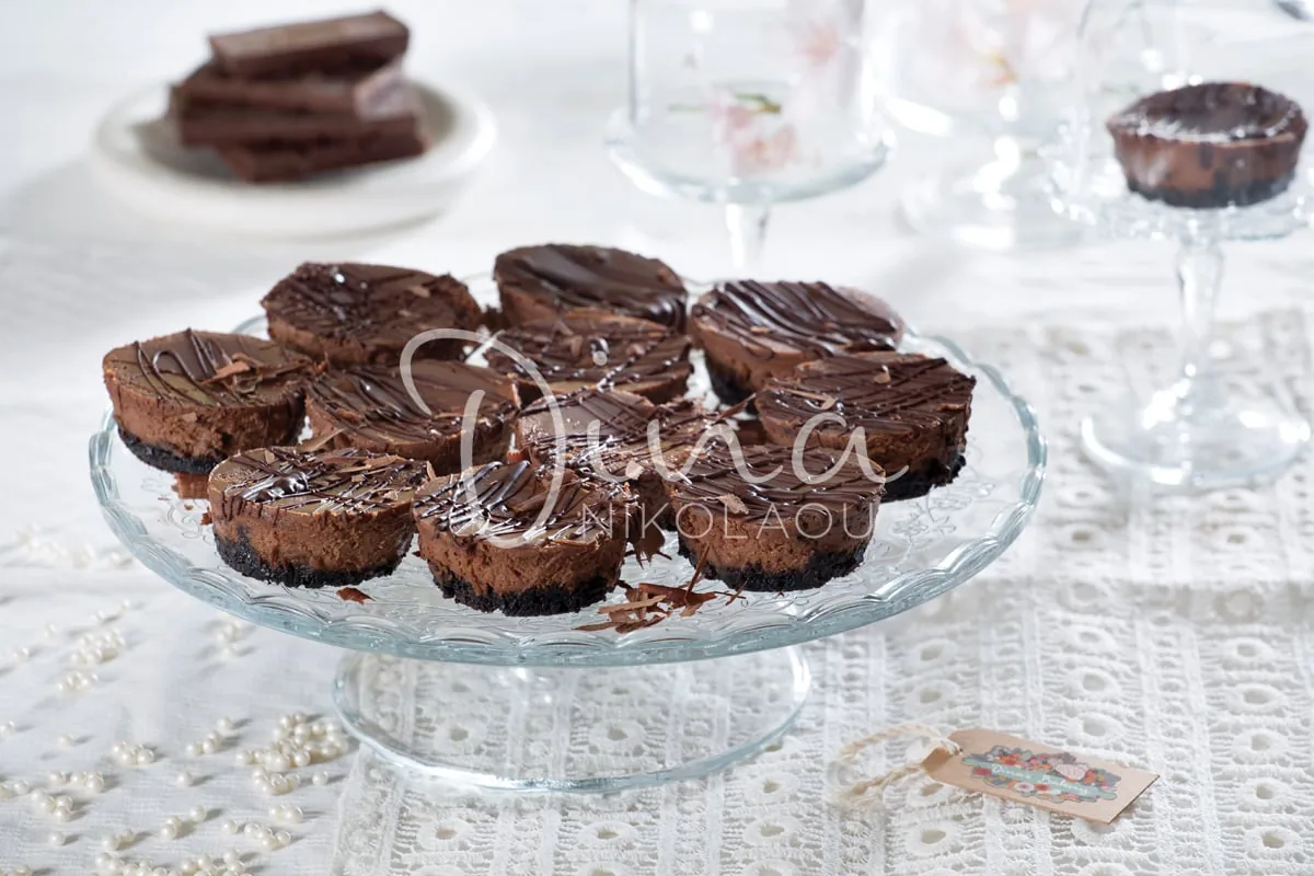 Mini cheesecakes σοκολατένια