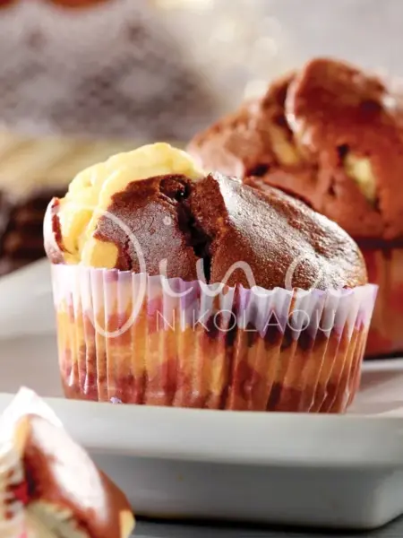 Muffins με 3 σοκολάτες