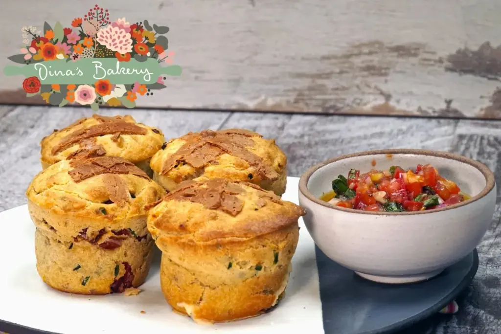 αλμυρά muffins με τυρένια καρδιά