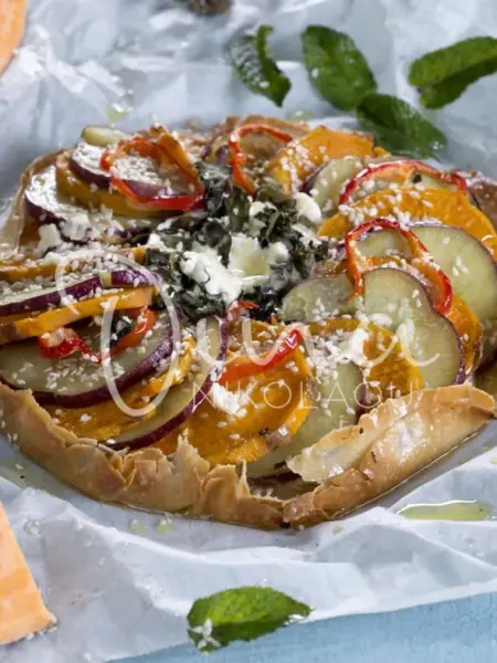 Galette με γλυκοπατάτες, μήλο, τυρί κρέμα και δύοσμο
