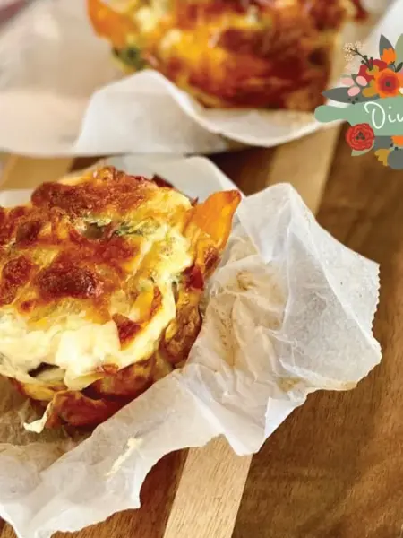 Muffins με πενάκια λαχανικών