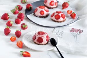 Μπαβαρουάζ (Bavaroise) φράουλας με μαστίχα