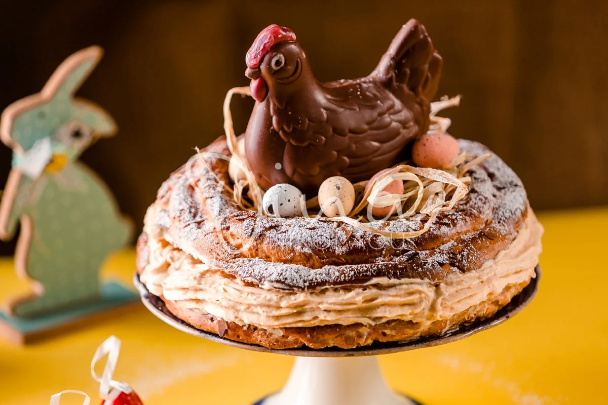 Paris Brest πασχαλινό με κρέμα από καραμελωμένα φουντούκια