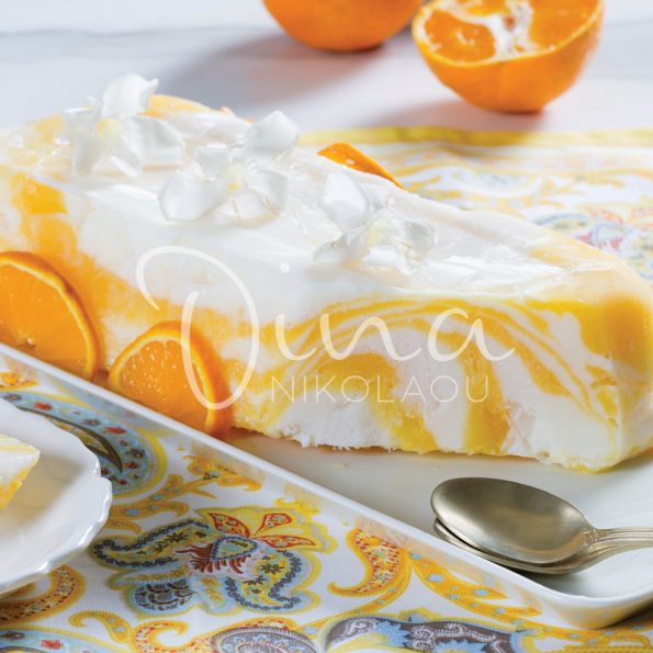 Δίχρωμη κρέμα ψυγείου βανίλια πορτοκάλι