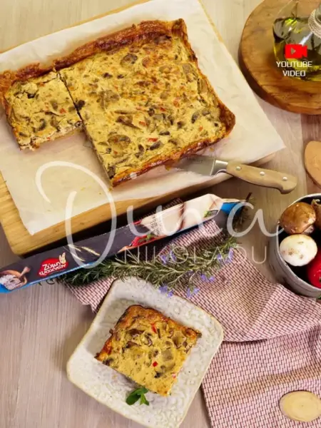 Τάρτα με μανιτάρια και ελληνικά τυριά