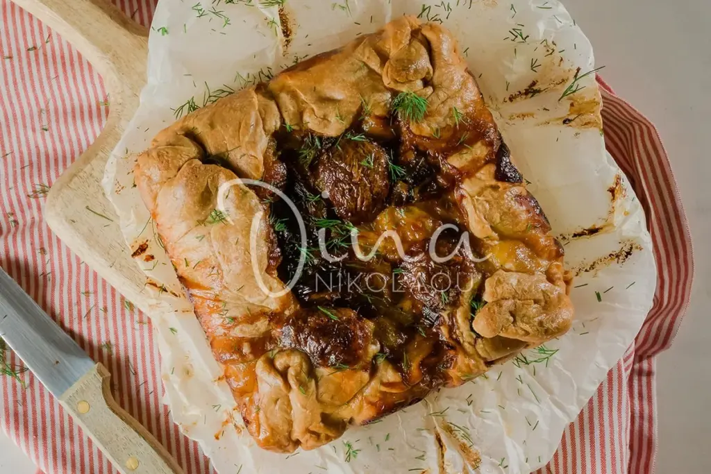 Quiche με γαλοπούλα, πράσο και μοτσαρέλα