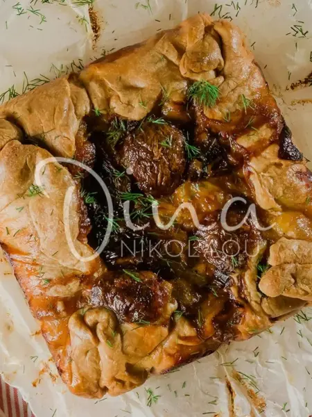 Quiche με γαλοπούλα, πράσο και μοτσαρέλα