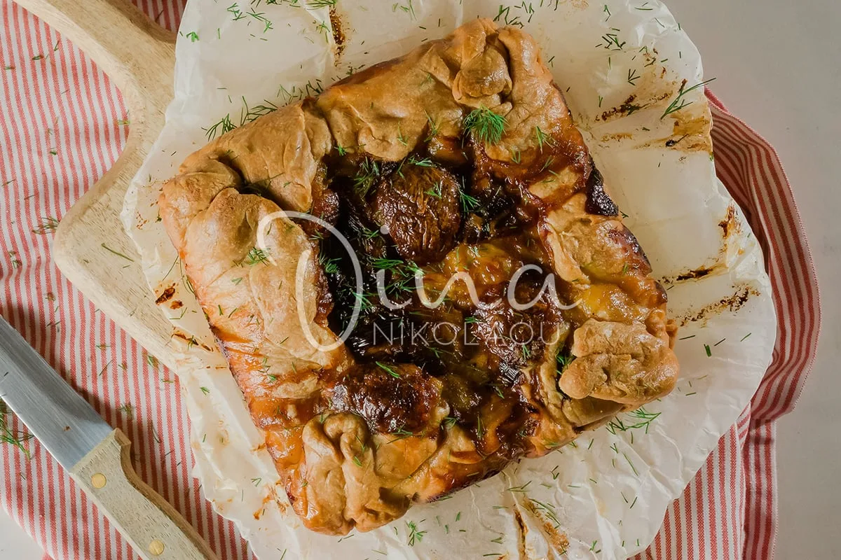 Quiche με γαλοπούλα, πράσο και μοτσαρέλα