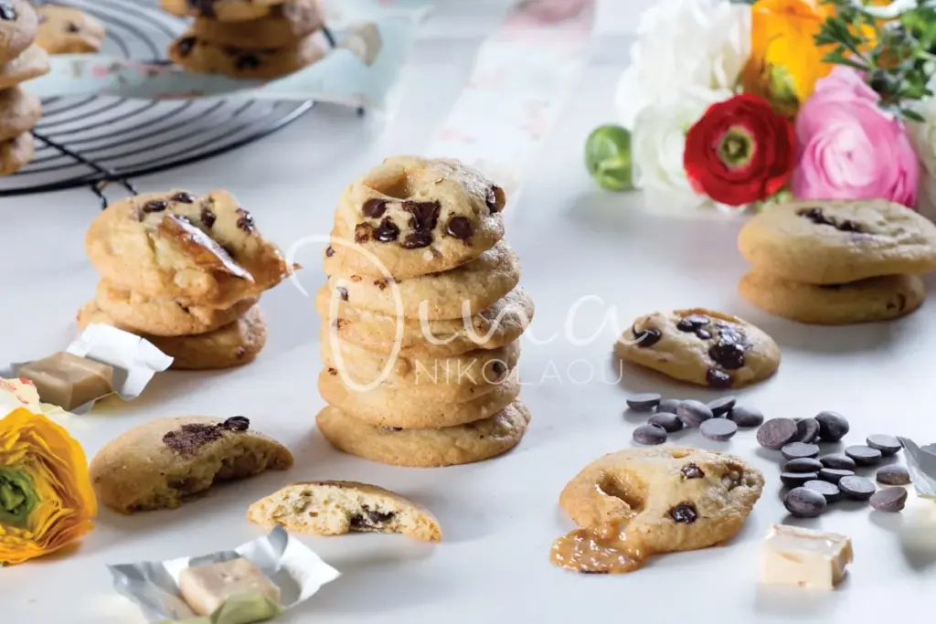 Soft Cookies με σταγόνες σοκολάτας και καραμέλα γάλακτος