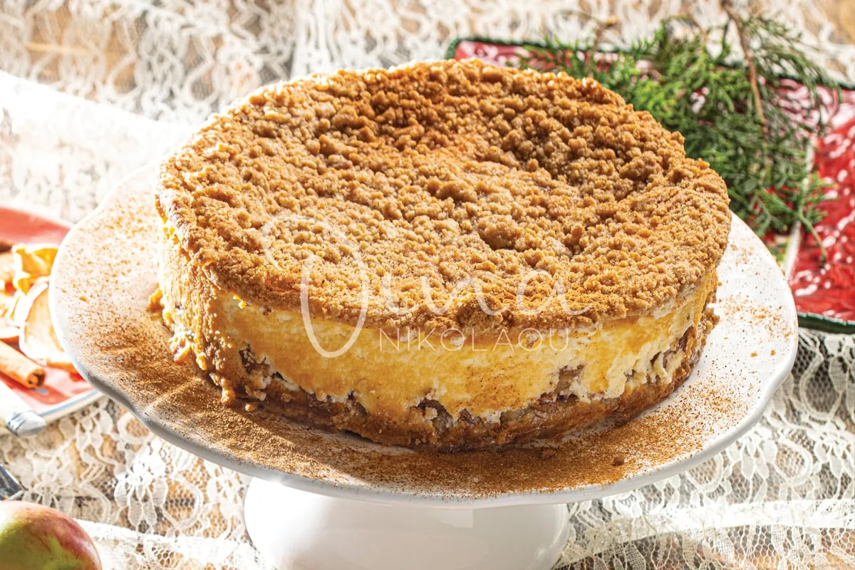 Cheesecake ψημένο με μήλα