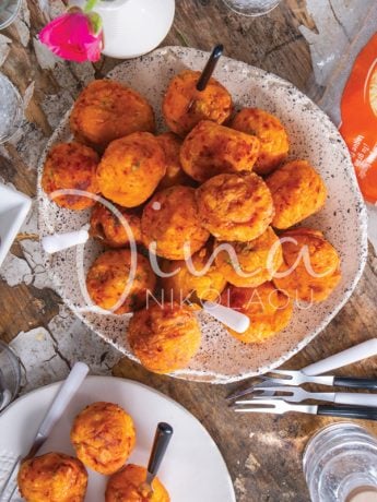 Сырные шарики из сладкого картофеля с миронией