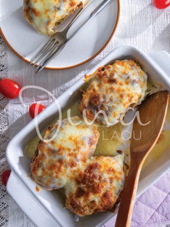 Картофель, фаршированный сливочным сыром и моцареллой