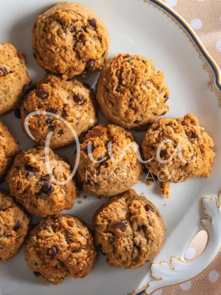 Cookies μπανάνα-σοκολάτα με αλεύρι βρώμης