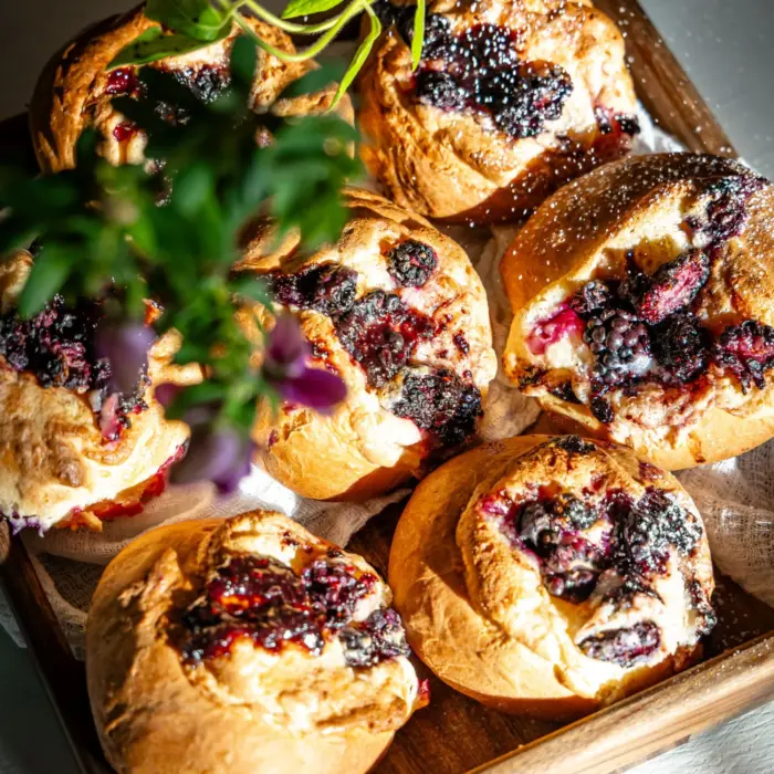 Brioche Cheesecake με κόκκινα φρούτα